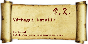 Várhegyi Katalin névjegykártya