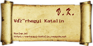 Várhegyi Katalin névjegykártya